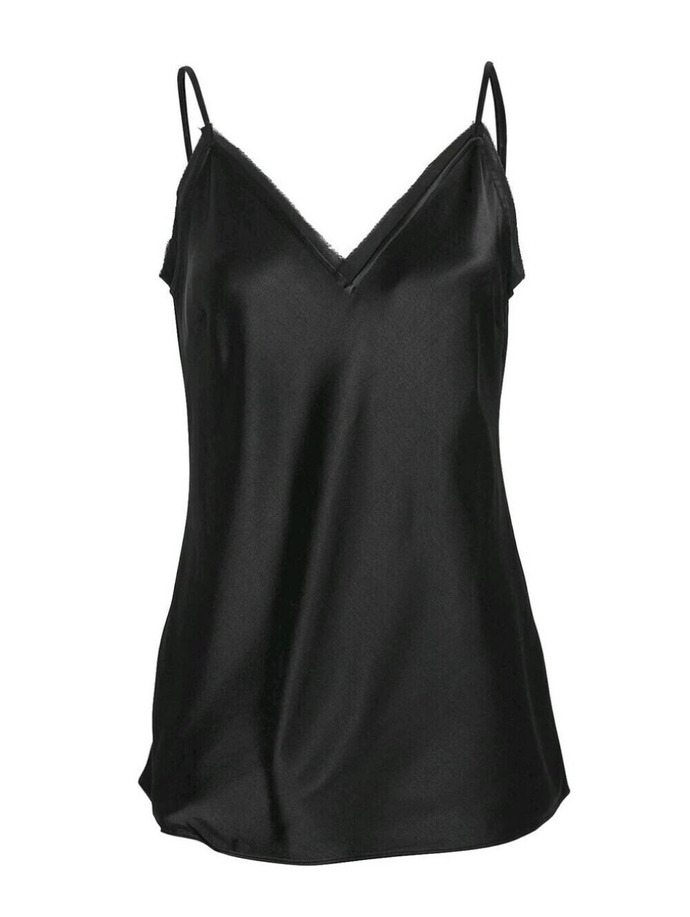 FRAME Women's XL Black LWSH0688 V-Neckline Satin Cami Camisole Tank Top Blouse